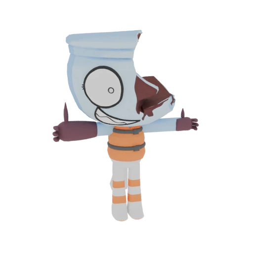 Creepy Cartoon Character 3D Model