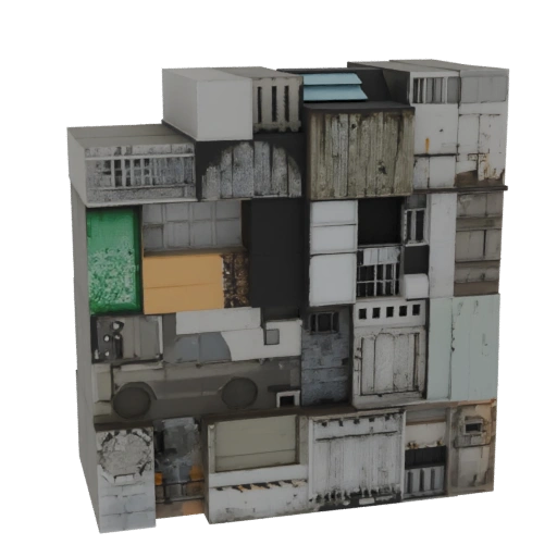 Modelo 3D de Montagem de Entulho Urbano