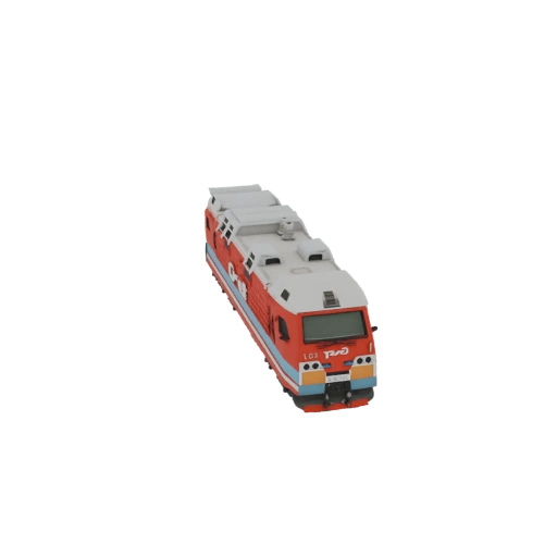 Red and Blue Locomotive Model