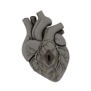 Anatomical Heart with Keyhole Locket