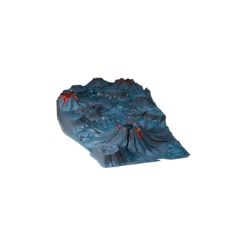 High Poly Volcanic Wasteland Biome 3D for VFX Close-Ups