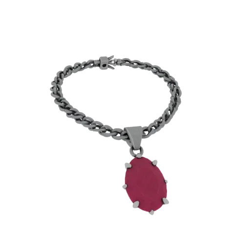 Ruby Necklace print ready 3D model, front view studio render, showing necklace form, surface, and scale cues.