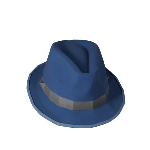 Formal Fedora Low Poly 3D model, game viewport three-quarter view, showing fabric, headwear silhouette.