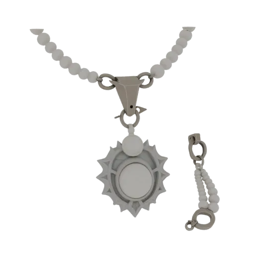 Statement Pearl Necklace print ready 3D model, studio profile shot, showing necklace form, surface, and scale cues.