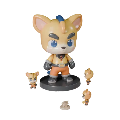 Mascot Animal Figurine product render 3D model preview showing pose, three-quarter view and surface detail