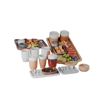 Picnic Charcuterie Board 3D Web Asset for Browsers