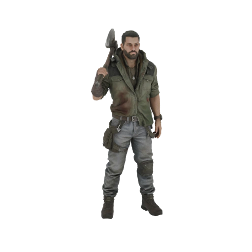 Apocalyptic Survivor with Axe 3D Model