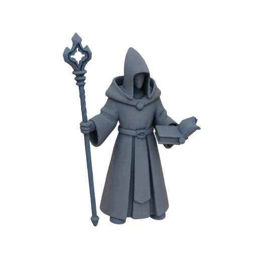 Miniatura Medieval Antigua de Mago STL