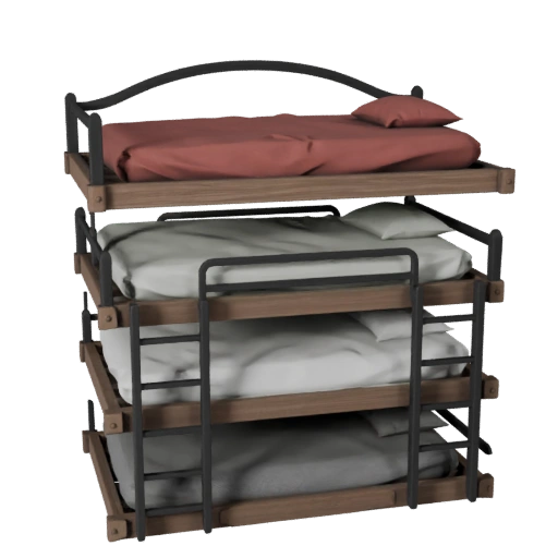 Platform Bunk Bed 3D Asset for Realtime Engine Use