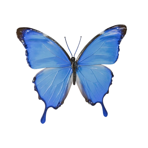 Realistischer Blaue Morphofalter 3D Modell - PBR Asset für | PBR