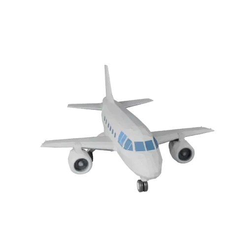 Low Poly Cargo Plane 3D-Modell, Drei-Viertel-Spiel-Viewport, Low-Poly-Fahrzeug-Asset mit Flügelbalance, Cockpit-Lesbarkeit un