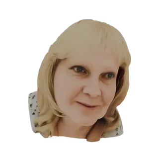 Preview render of a 3D model depicting the head and shoulders of a blonde woman with a friendly smile.