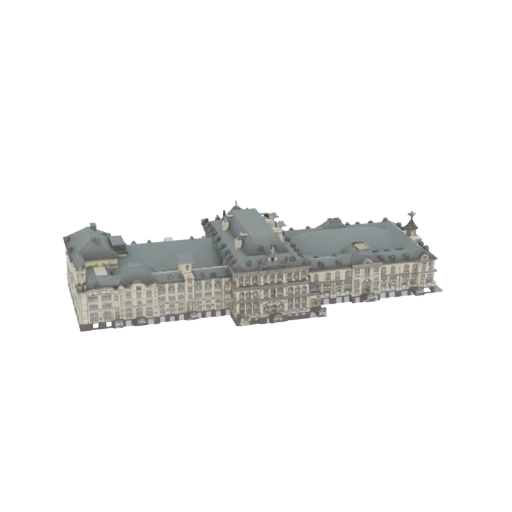 Baroque Palace Facade 3D Model