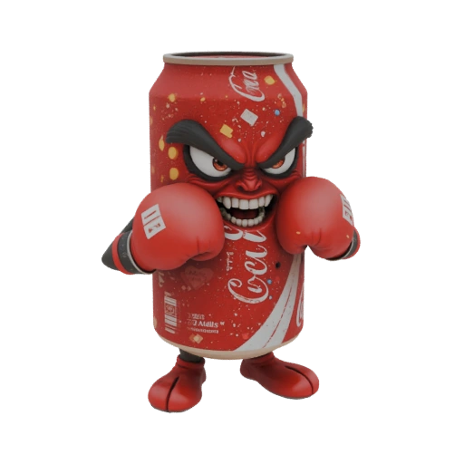 Angry Coca-Cola Can Boxer 3D Model
