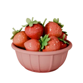 Unity Ready Ripe Strawberry Basket 3D Engine Asset