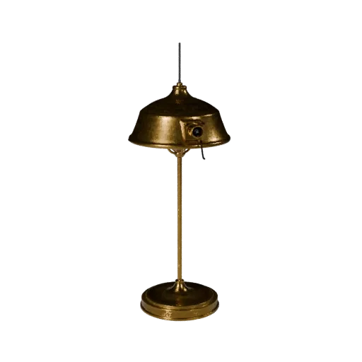 Brass Pendant Lamp 3D model, home interior, three-quarter front view, Unity viewport, metal detail.