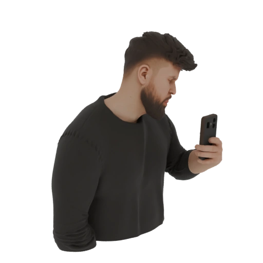 Man Holding Smartphone 3D Model