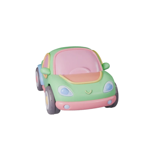 Modelo 3D de Coche Eléctrico de Caricatura - Activo Estilizado para Juegos (Legacy)