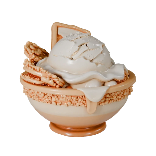 Celebration Ice Cream Bowl STL 3D Print Ready Asset