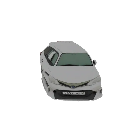 3D model of a white Toyota Sienna minivan viewed from the front.