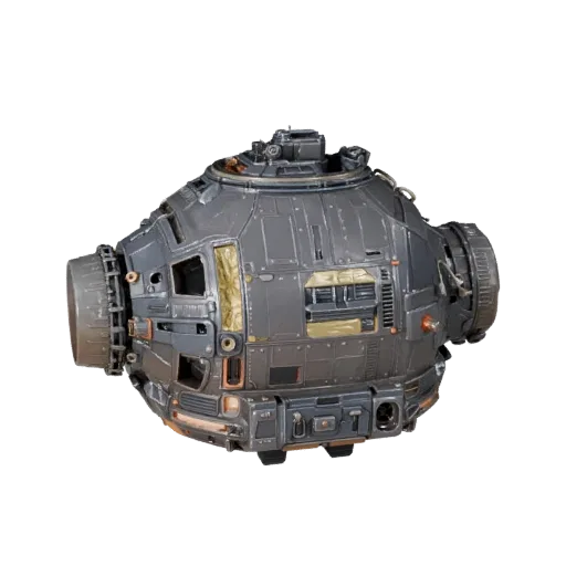 Modelo 3D de Cápsula de Tripulación, vista de estudio a tres cuartos, activo de vehículo listo para Blender con silueta de mi