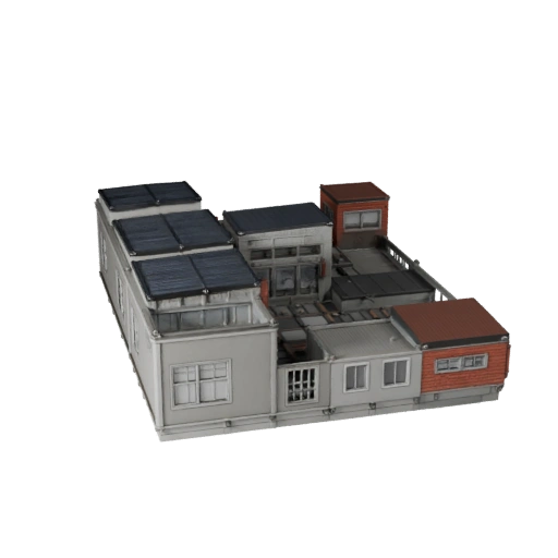 Modulares Gebäude-Bausatz 3D-Modell für Blender - Render-Asset