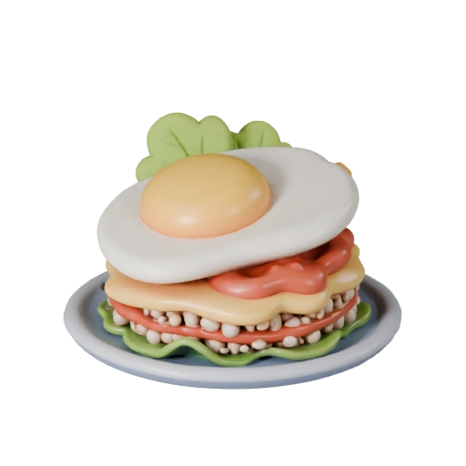 Fried Egg 3D Studio Render for E-commerce Listings