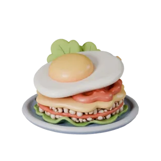 Fried Egg 3D Studio Render for E-commerce Listings
