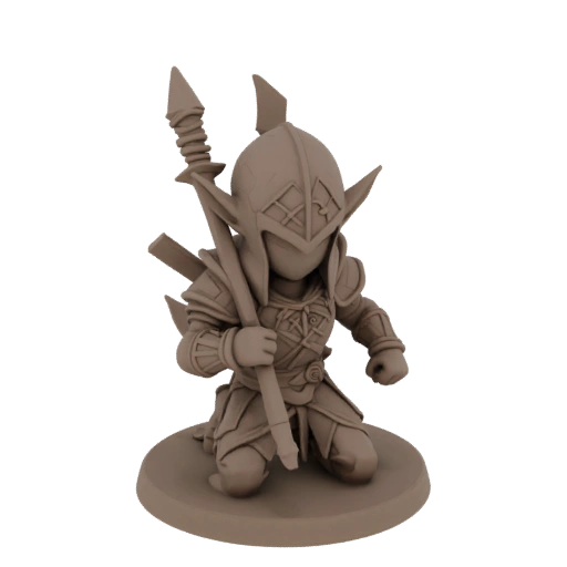 Miniatura Medievale Elfo Assassino STL - Posa d'Attacco
