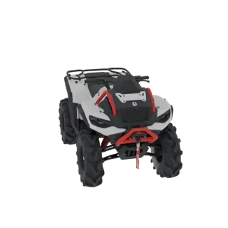 White and Red ATV Quad Bike