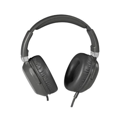 Wireless Gaming Headset Realistic 3D model, three-quarter studio render, showing soft ear pads, wearable scale.