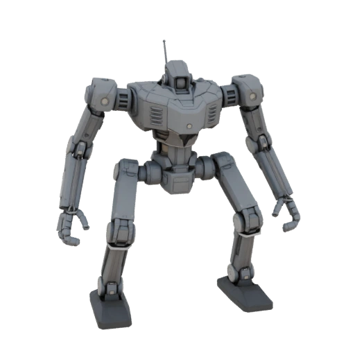 Service Style Robot 3D Asset for Tabletop Printing