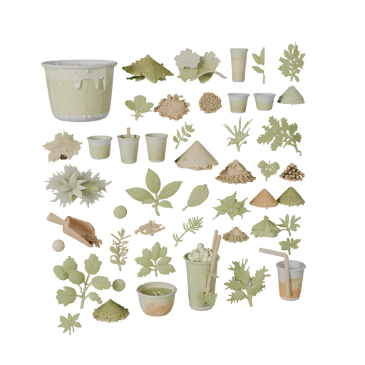 Fresh Herb Bundle 3D Asset for Casual Game Engines