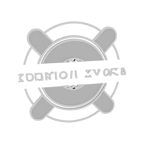 3D model of a circular emblem with the text 'ZDOMIONII ZVORA' in a stylized font, featuring layered rings and a metallic appe