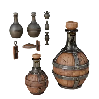 Adventurer Potion Bottle 3D Kit Asset for Builders