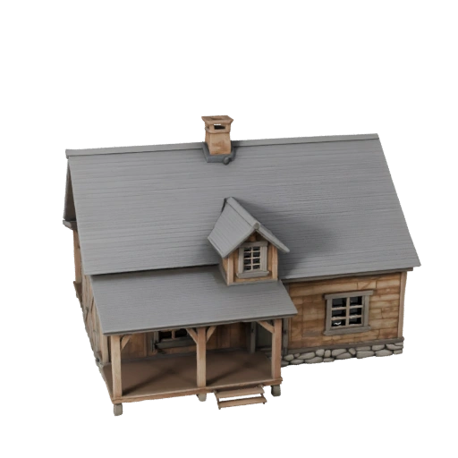 Bauernhaus 3D-Modell für Blender - Render-Asset für Architektur
