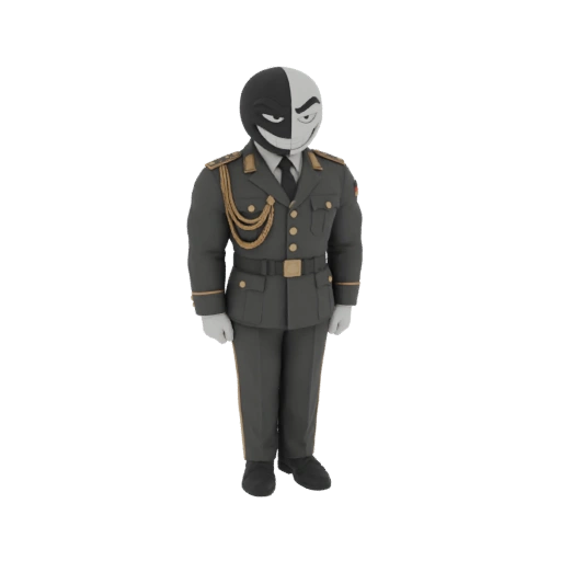 Dual-Faced Military Officer 3D Model
