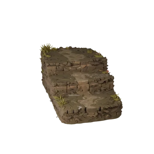 Swamp Mud Trail Unreal Engine 3D model, top-down viewport view, showing layered soil, mud shelves.