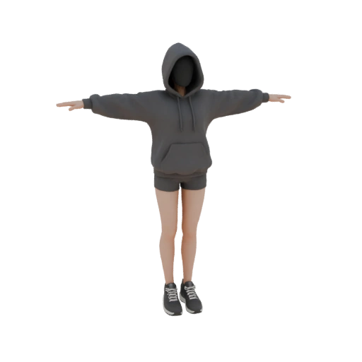 T-Pose Hoodie and Shorts Character