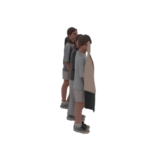 Three Children Standing in Line