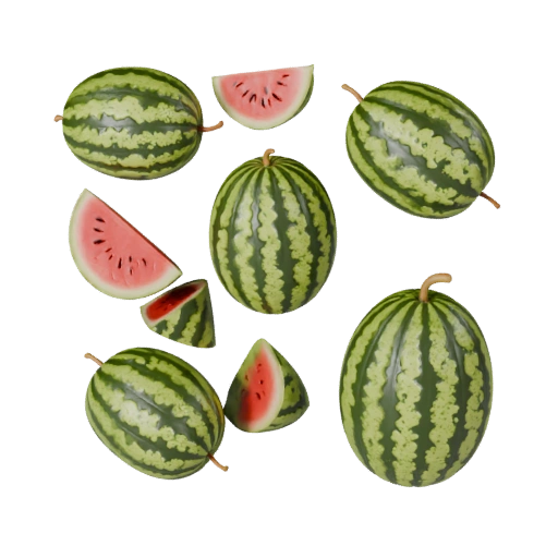 Stylized Watermelon 3D Game Asset for Indie Levels