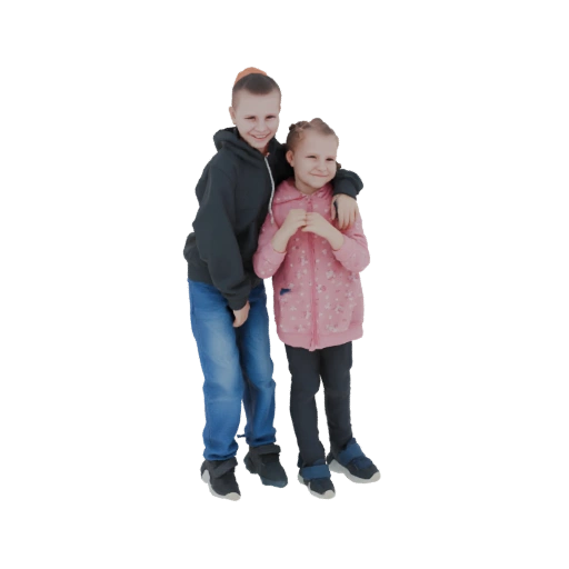 Brother and Sister Hugging 3D Model