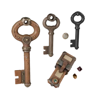 Adventurer Loot Key 3D Game Asset for Engine Levels