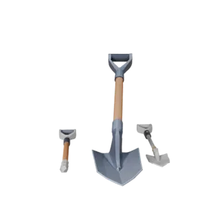 Vintage Shovel 3D Asset for Engine Levels in Games