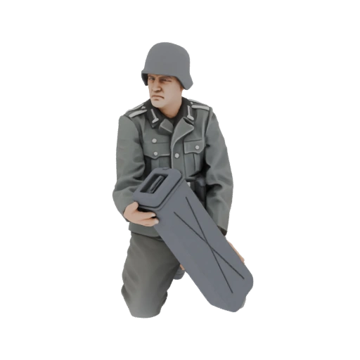 German Soldier with MG42 Ammunition Box