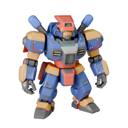 Modèle 3D de Marcheur Mécanique Dessin Animé pour Jeux Stylisés Actif PBR
