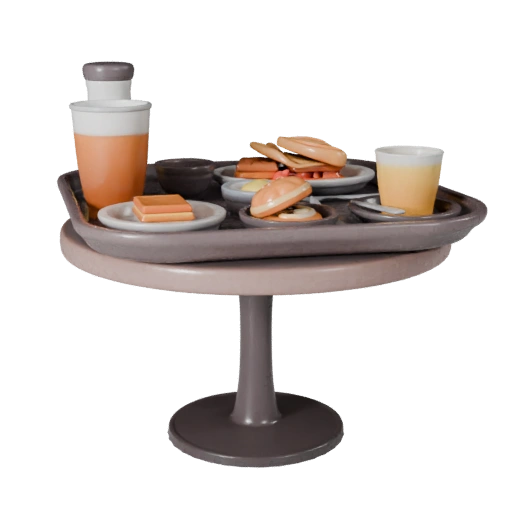 Product Cafe Breakfast Tray 3D Studio Render Asset