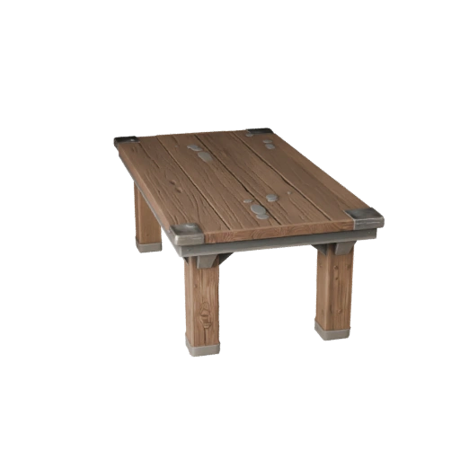 Rustic Dining Table 3D Game Asset for Indie Levels