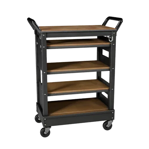 Maker Tool Cart High Poly 3D model, close-up studio render, showing steel frames, stable fixtures.