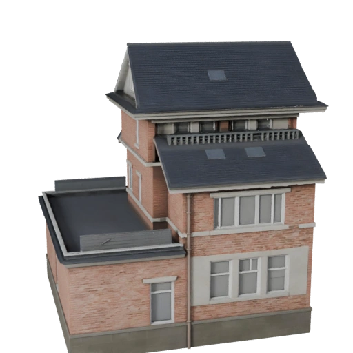 Modèle 3D de maison périurbaine pour Unreal - Asset temps réel